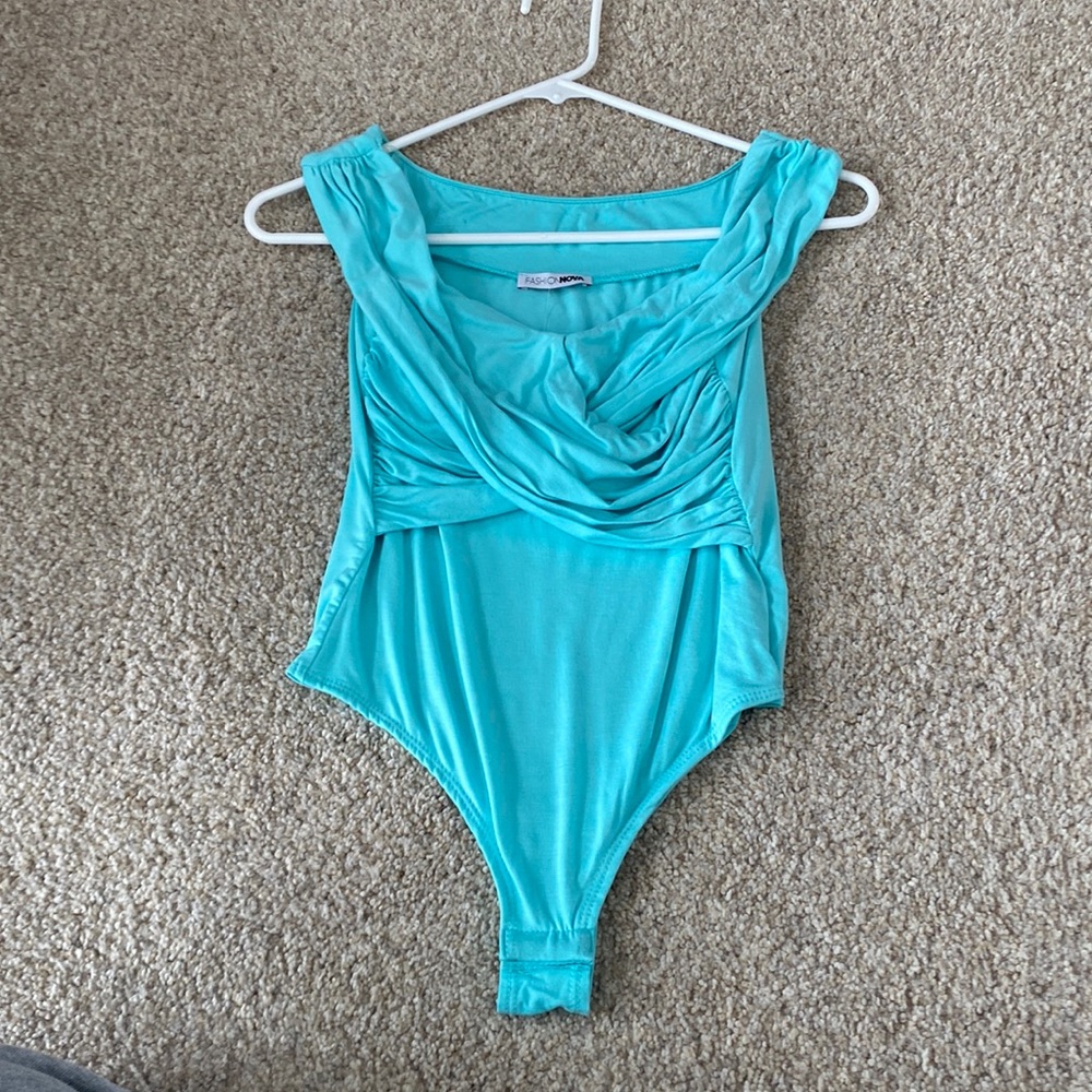 Blue/mint bodysuit